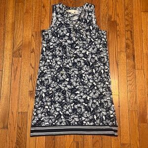 Michael Kors Blue and White Floral Midi Dress